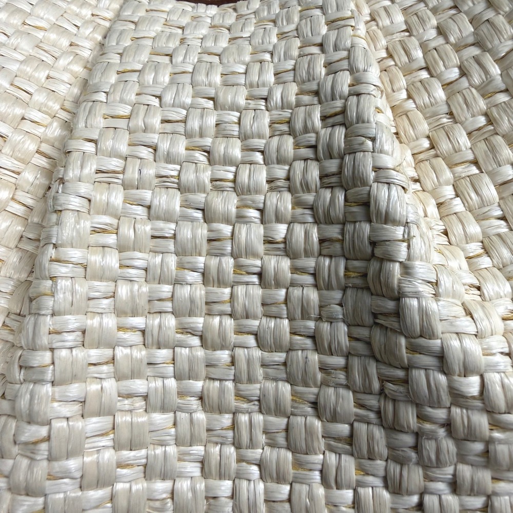 Valentina Fiore Leather/Straw Hobo Bag Woven Made in Italy Coastal Summer Chic - Picture 4 of 11